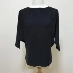 美品✨️　fifth 黒　ドルマンニット　5分袖 ボートネック　Mのサムネイル