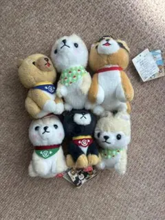 豆しば三兄弟 ぬいぐるみマスコット 6体セット