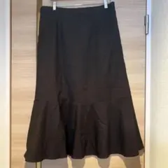 【大きいサイズ】マーメイドスカート ロングスカート チェック柄 茶色系チェック