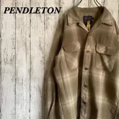 【配色◎】ペンドルトン 現行 カーキグリーン×ベージュ オンブレチェックシャツ