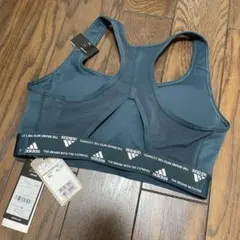 新品 adidas スポーツブラ ブルーグリーン系 ジム スタジオ ヨガ L