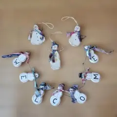 スノーマン WELCOME オーナメントセット　ガーランド　アメリカンカントリー
