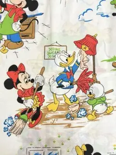【レア❣️】　ビンテージシーツ　ミッキー ディズニー　お手伝い柄