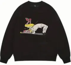 男女兼用　宿命の対決　パロディ　おもしろ　ネタスゥエット　トレーナー/黒