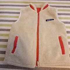 SHIPS フリースベスト ベージュ/オレンジ