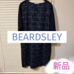 ビアズリーネイビー ペイズリー柄 長袖ワンピース新品未使用品