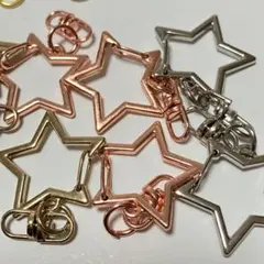 ナスカン キーホルダー パーツ 金具 星型 キーホルダー キーリング　丸カン