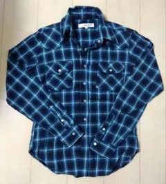 VAROSH ネルシャツ 青と黒 チェック柄 GOD BLESS ME