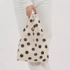 BABY BAGGU エコバッグ ブラックドット 白黒 バグゥ ホワイト系