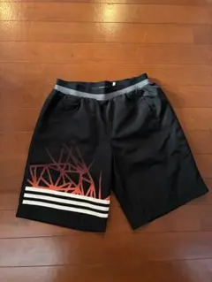 adidas 160cm サッカー　ジョギング　ハーフパンツ 黒/オレンジ