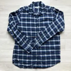 GLOBAL WORK ネルシャツ チェック　M　長袖 ブルー系　 秋冬
