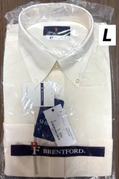 【新品未使用】ボタンダウン長袖シャツ クリーム色　Lsize