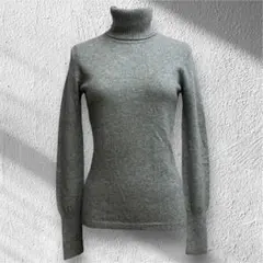 ユニクロ　UNIQLO ニット　タートルネック　グレー　カシミヤ100％ M