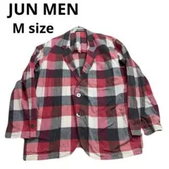 JUN MEN 薄手　チェック柄 テーラードジャケット　春夏コーデのサムネイル