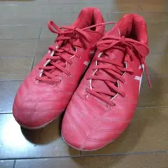 アシックス　レッド サッカーシューズ スパイク 合成皮革　23.5cmのサムネイル