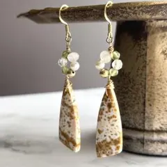 リバージャスパー3　天然石　ハンドメイド　ピアス　サージカルステンレス