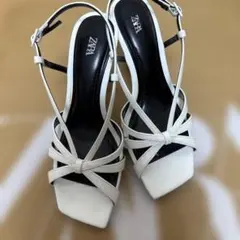 【ZARA 】ウェッジソール サンダル ホワイト 36 新品同様のサムネイル