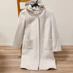 ミッシュマッシュ　フード付きホワイトロングコート
