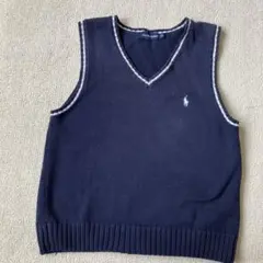 RALPH LAUREN ネイビー Vネックベスト 120
