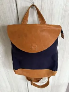 fes(フェス) ネイビーとレザーブラウンのバックパック