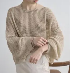 omekashi メッシュワイドプルニットオーバー　　オメカシ　アクリルのサムネイル