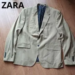 ZARA カーキベージュ テーラード　ジャケット　スーツ　インポート　アバクロ