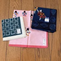 【新品】和風デザイン 手ぬぐい ハンカチ　3枚セット