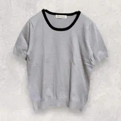クリアインプレッション ニット M グレー 半袖 配色 ゆったりのサムネイル