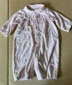 ピンク ロンパース 王冠模様 50〜60cm 帽子付き