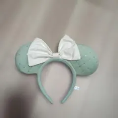 【美品】東京ディズニーリゾート カチューシャ ミニー　ミントグリーン