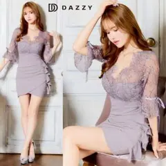DAZZY デイジーストア フラワーシアーレースサイドフリルミニキャバドレスのサムネイル