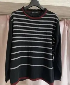 断捨離セールPursuit de ideal ストライプ長袖ニット