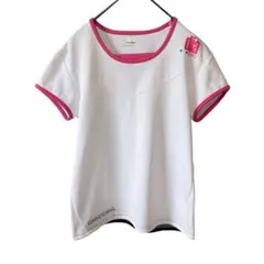 14750 ディアドラ テニスウェア レディース L 半袖 Tシャツ 白 ピンクのサムネイル