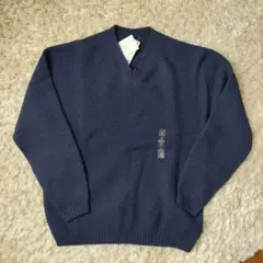 UNIQLO 3Dニット Vネックセーター M ブルー