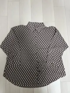 幾何学模様 長袖シャツ ブラウス