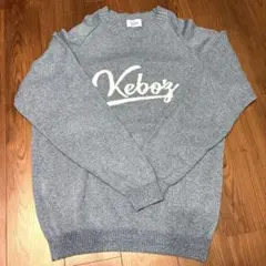 【即完売人気カラーKEBOZケボズコットンニットセーターアイスブルーXL刺繍ロゴのサムネイル