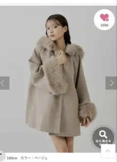 ファー付きフード襟マルチwayケープコート Chico