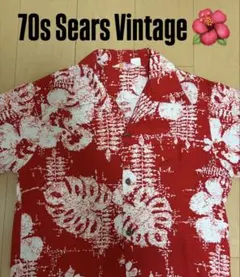 【美品】70s Sears Vintage HAWAII アロハシャツ 半袖のサムネイル