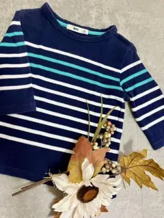 MPS ネイビー ストライプ 長袖カットソー　120
