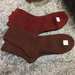 赤茶色コットン混紡ソックスセット