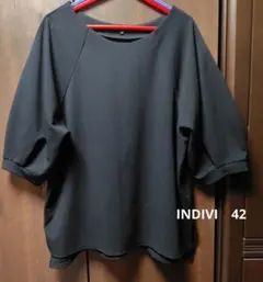 INDIVIエフォートレスオーバーブラウス13サイズ 極美品 大きいサイズ 