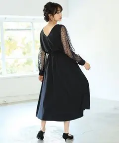 アパートバイローリーズ　 ドットチュールワンピース　フォーマル