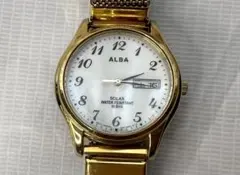 SEIKO ALBA・ソーラー腕時計・ゴールド/V158-0AX0