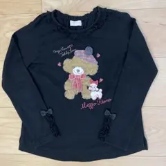 mezzo piano 140cmクマ刺繍 長袖カットソー
