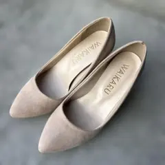 WAKARU ベージュ ポインテッドトゥパンプス