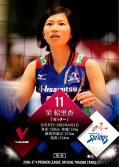 栄絵里香 中大路絢野 久光製薬スプリングス 2016-17 Vプレミアリーグ女子