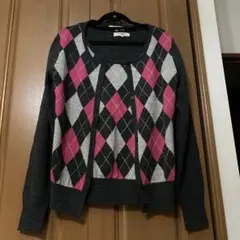 アーガイル柄アンサンブルニット