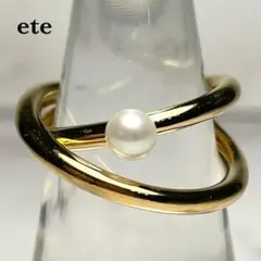 ete エテ パール リングカフ（リング＆イヤーカフ） イエローゴールド