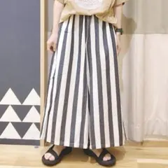 新品★サマンサモスモス★太ストライプ＊コットン＊ワイドパンツのサムネイル