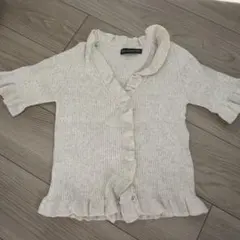 searoomlynn フリルリブニットトップス アイボリー